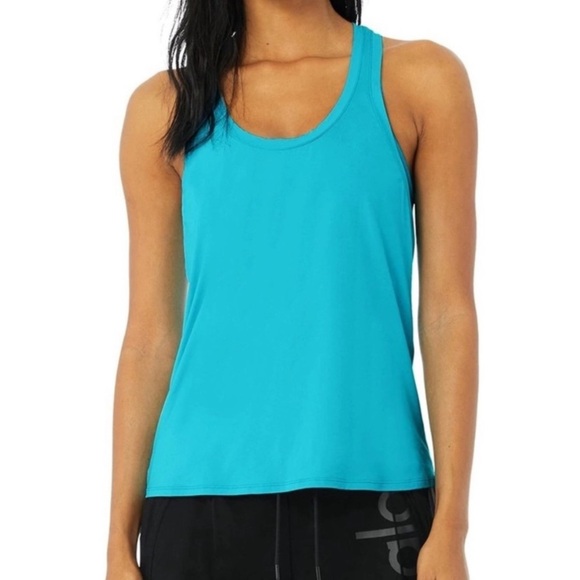Alo Yoga Pulse Tank in Bright Aqua Size Medium - Picture 6 of 6